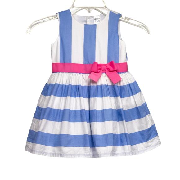 Girls 24 Months CARTERS Blue Pink Dress - Picture 1 of 3